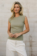olive ribbed tank