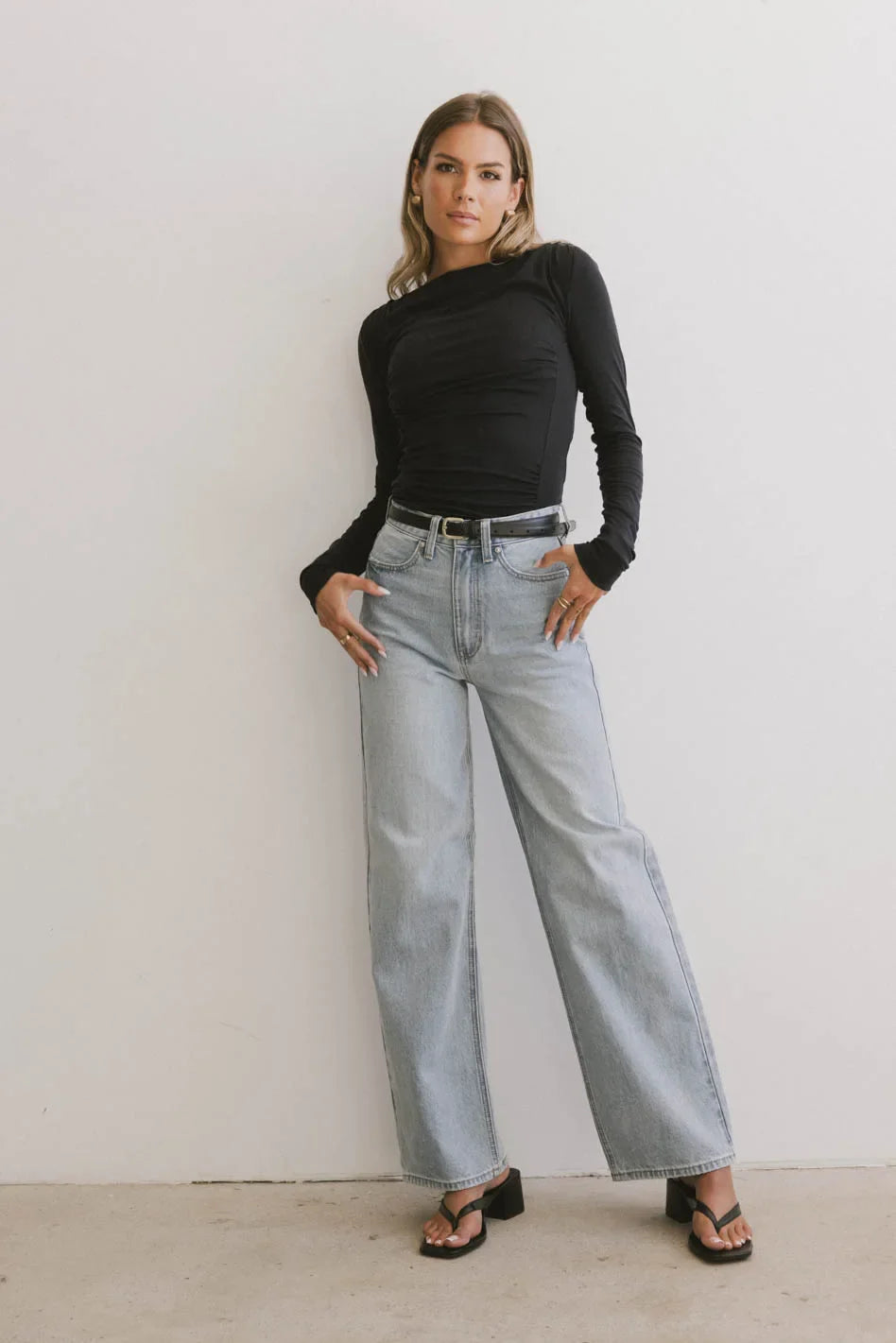 Bianca Ruched Top in Navy - FINAL SALE