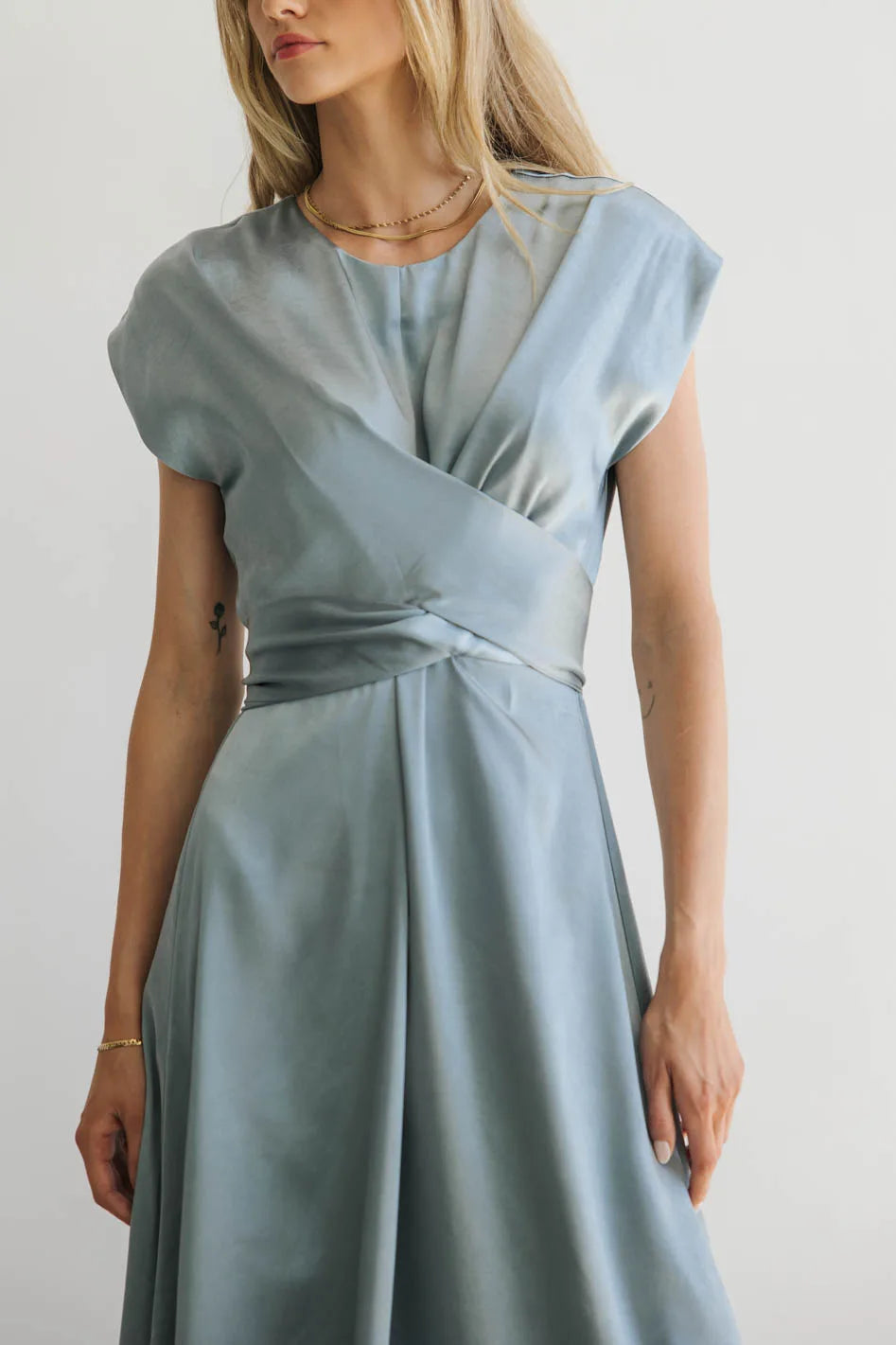 Rosalind Midi Dress in Blue - FINAL SALE