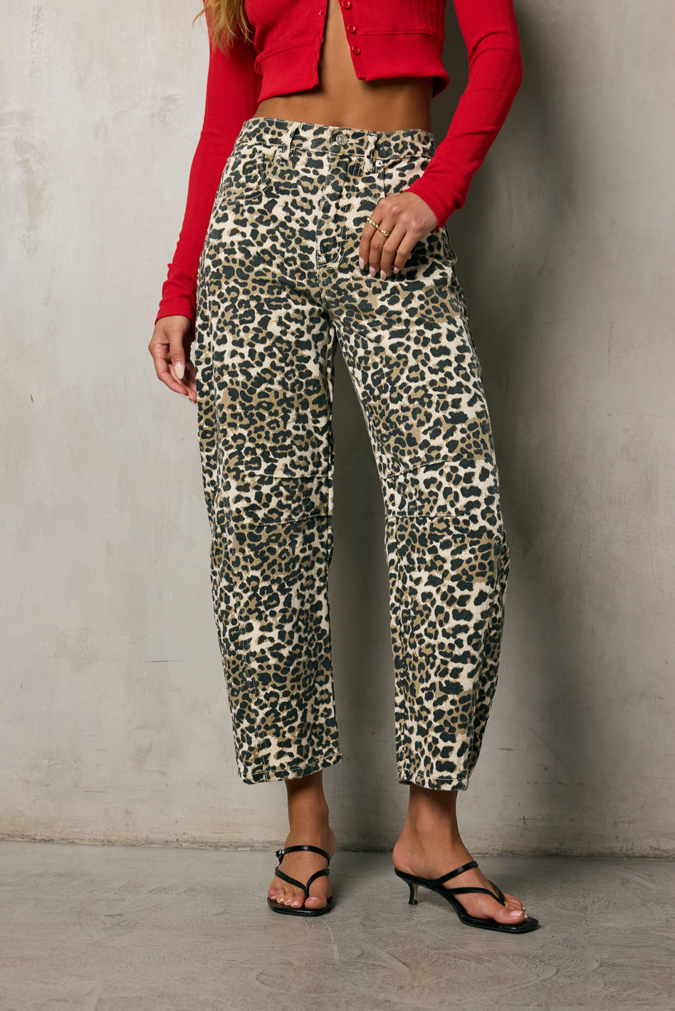 Lisette Barrel Jean in Leopard - FINAL SALE