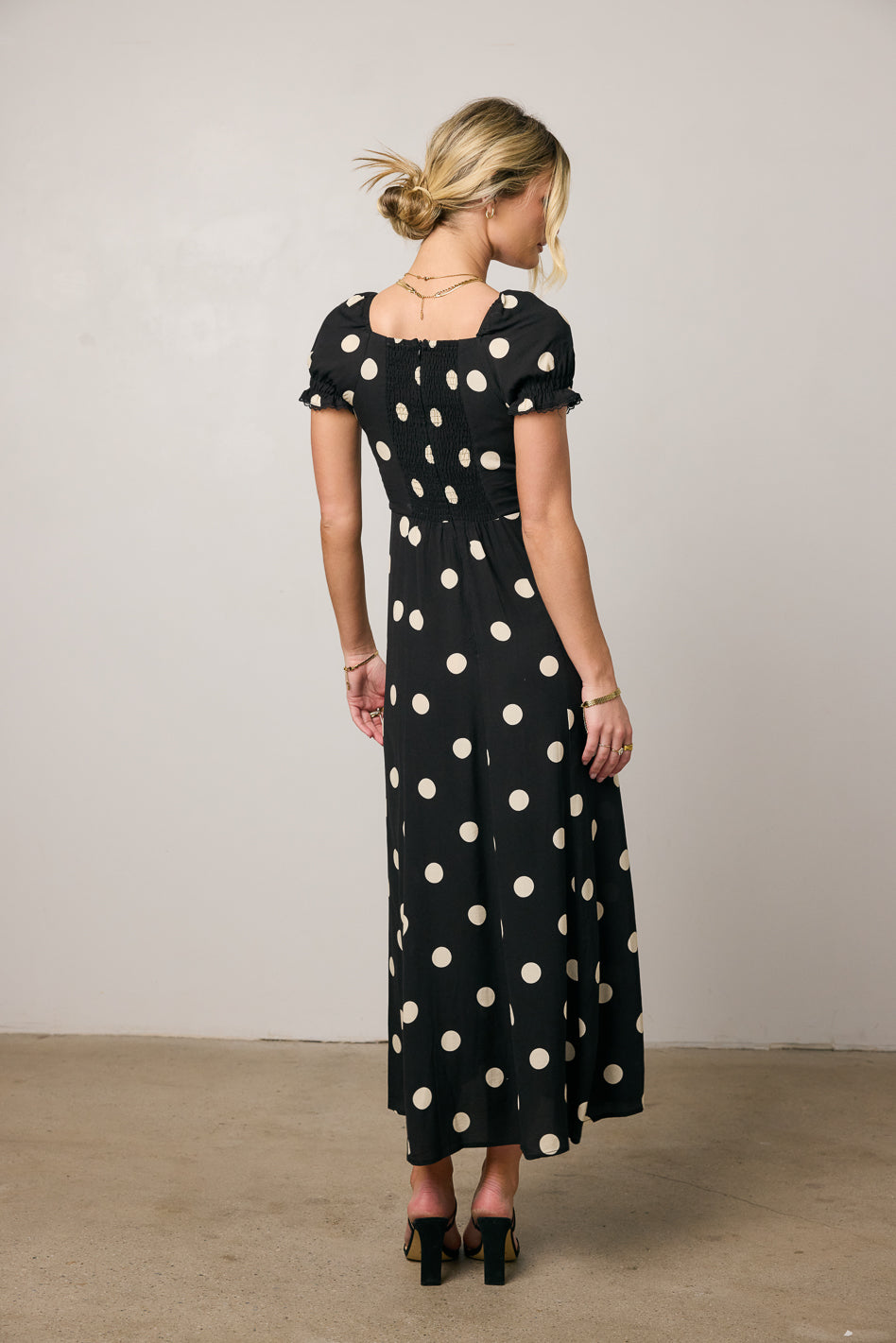 Marlow Polka Dot Maxi Dress In Black - FINAL SALE