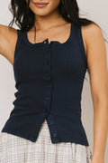  Knit Tank Top in Navy
