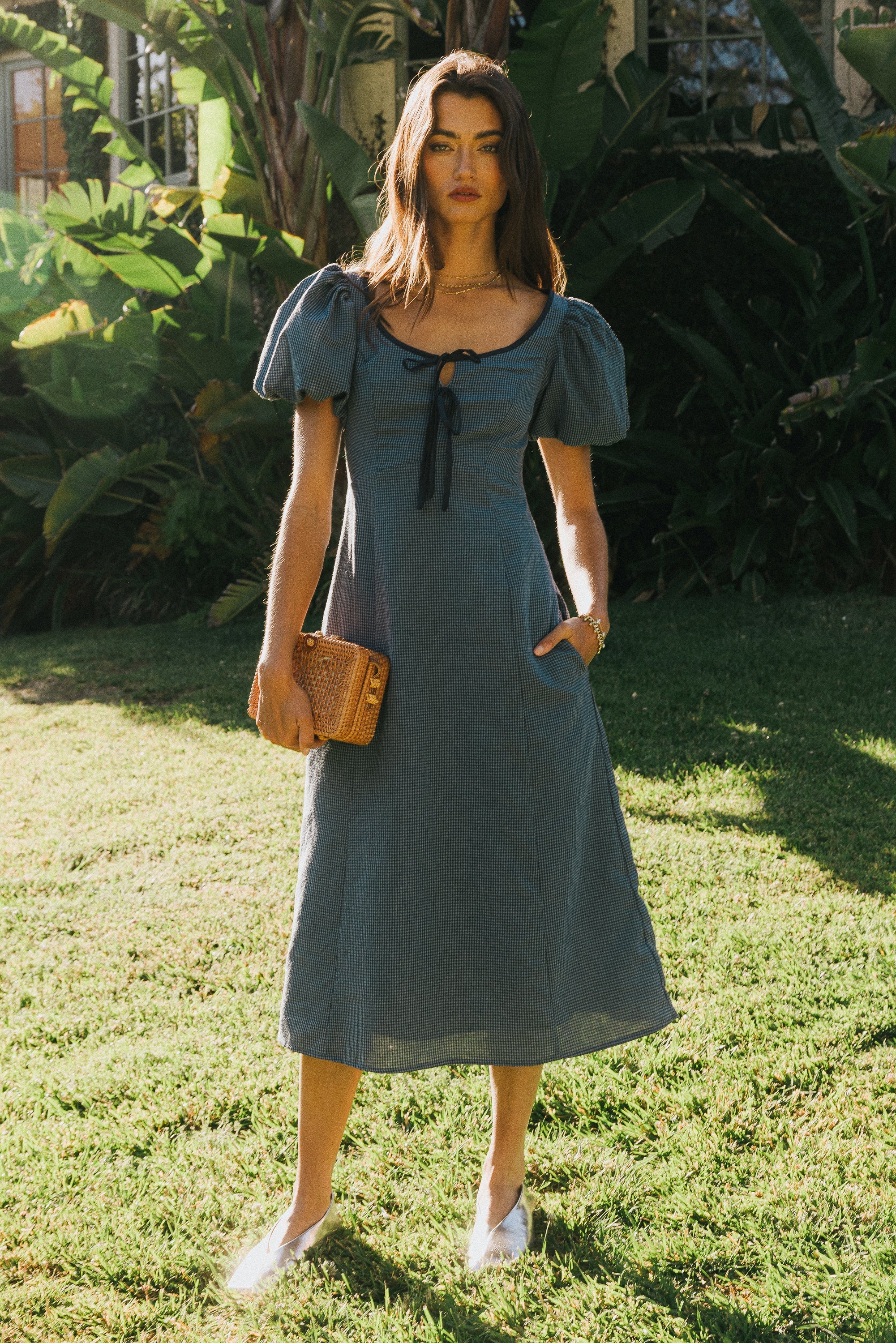 Gingham Midi Dress