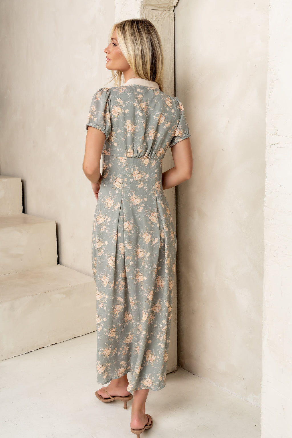 Vera Floral Maxi Dress in Sage - FINAL SALE