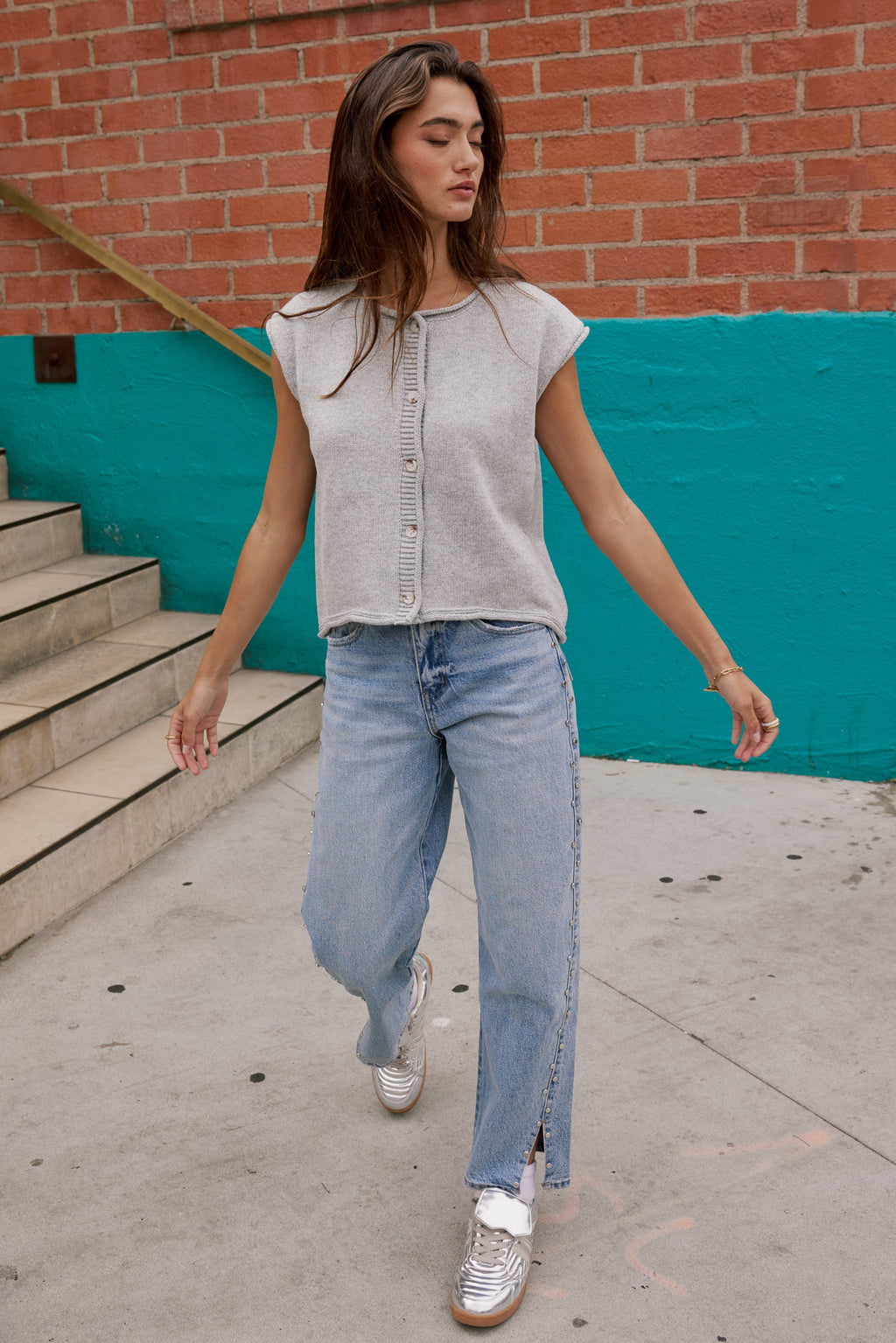 Paige Knit Sweater in Grey