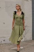Drop Waist Maxi Dress in Sage