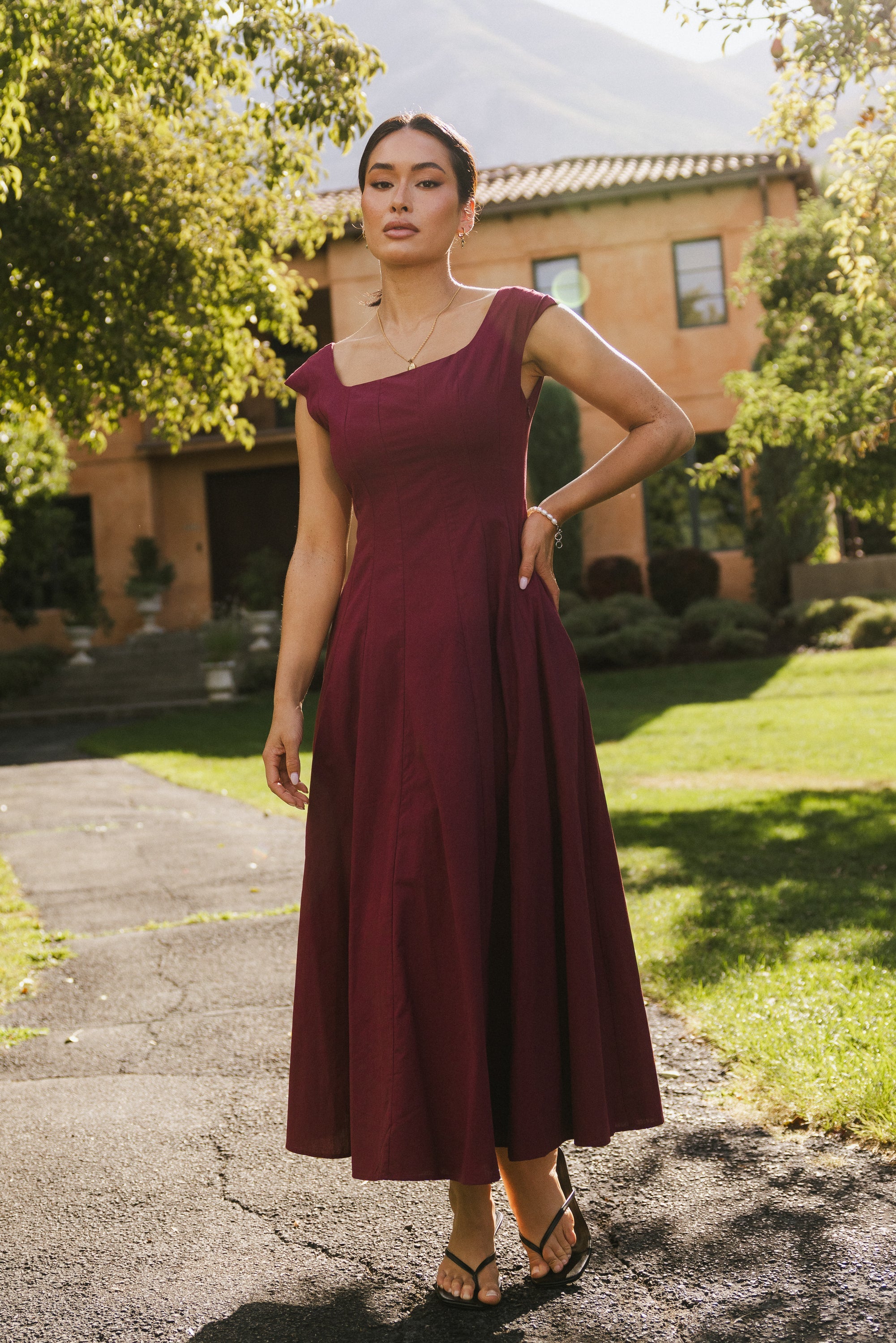 BURGUNDY DRESS