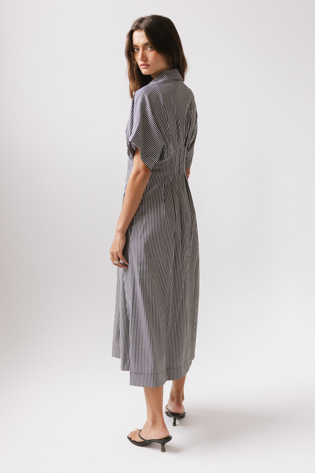 Collins Striped Maxi Dress in Grey