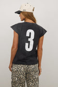 Muscle Tee in Black with the number three on the back 