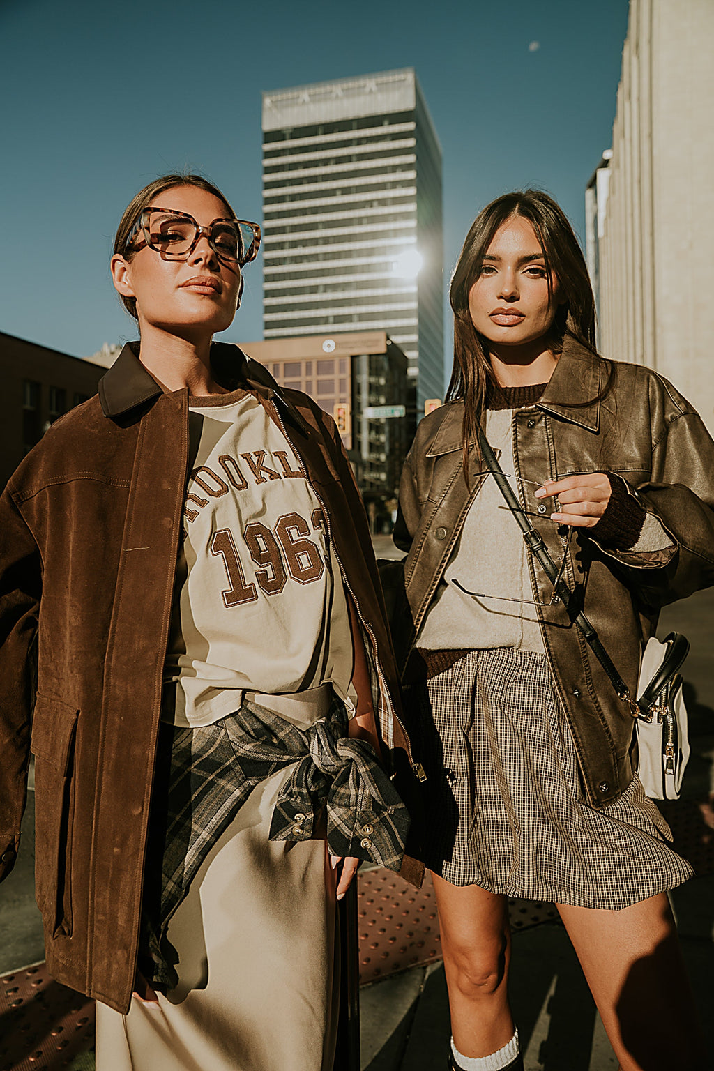 Carly Vegan Leather Jacket in Brown
