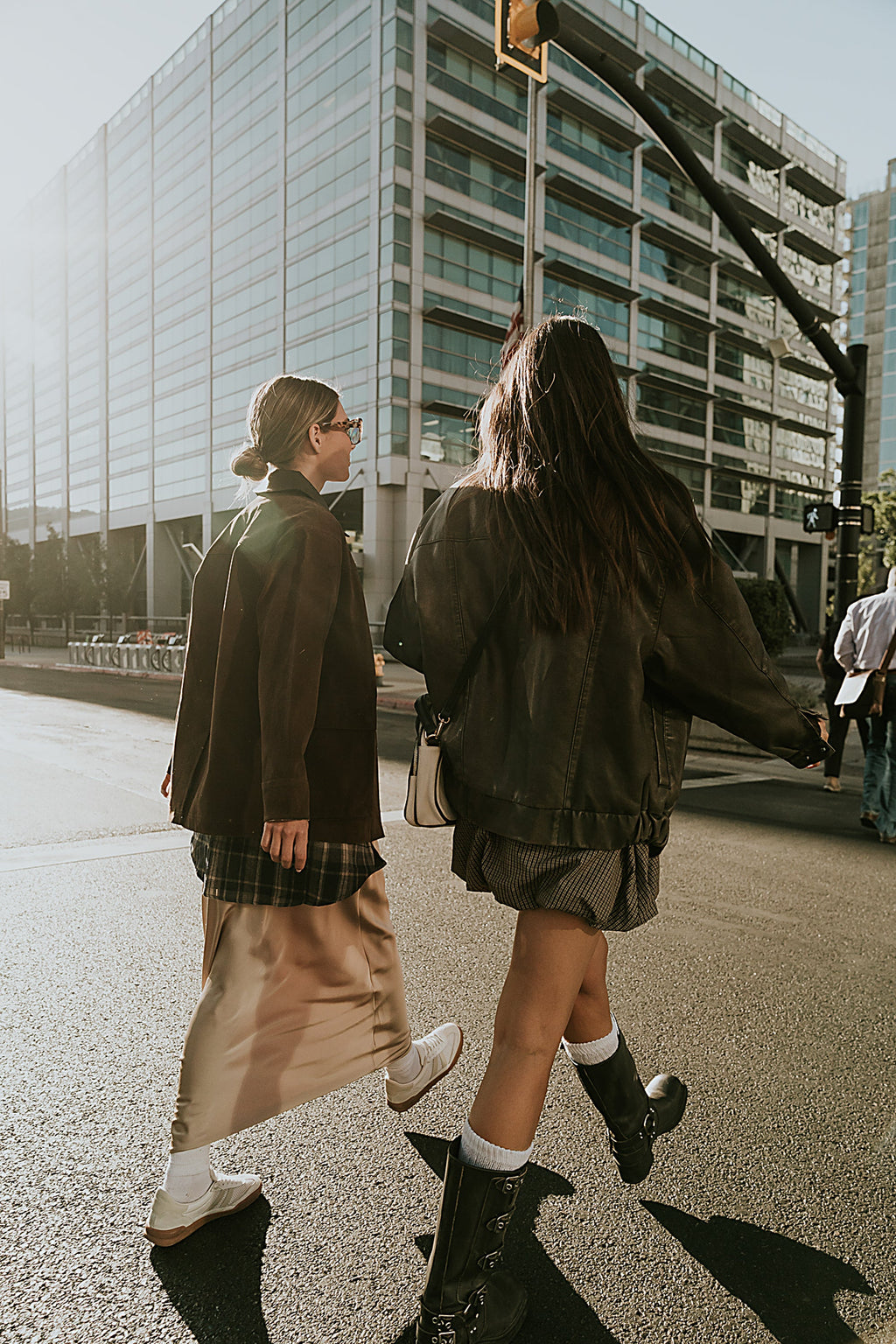 Carly Vegan Leather Jacket in Brown