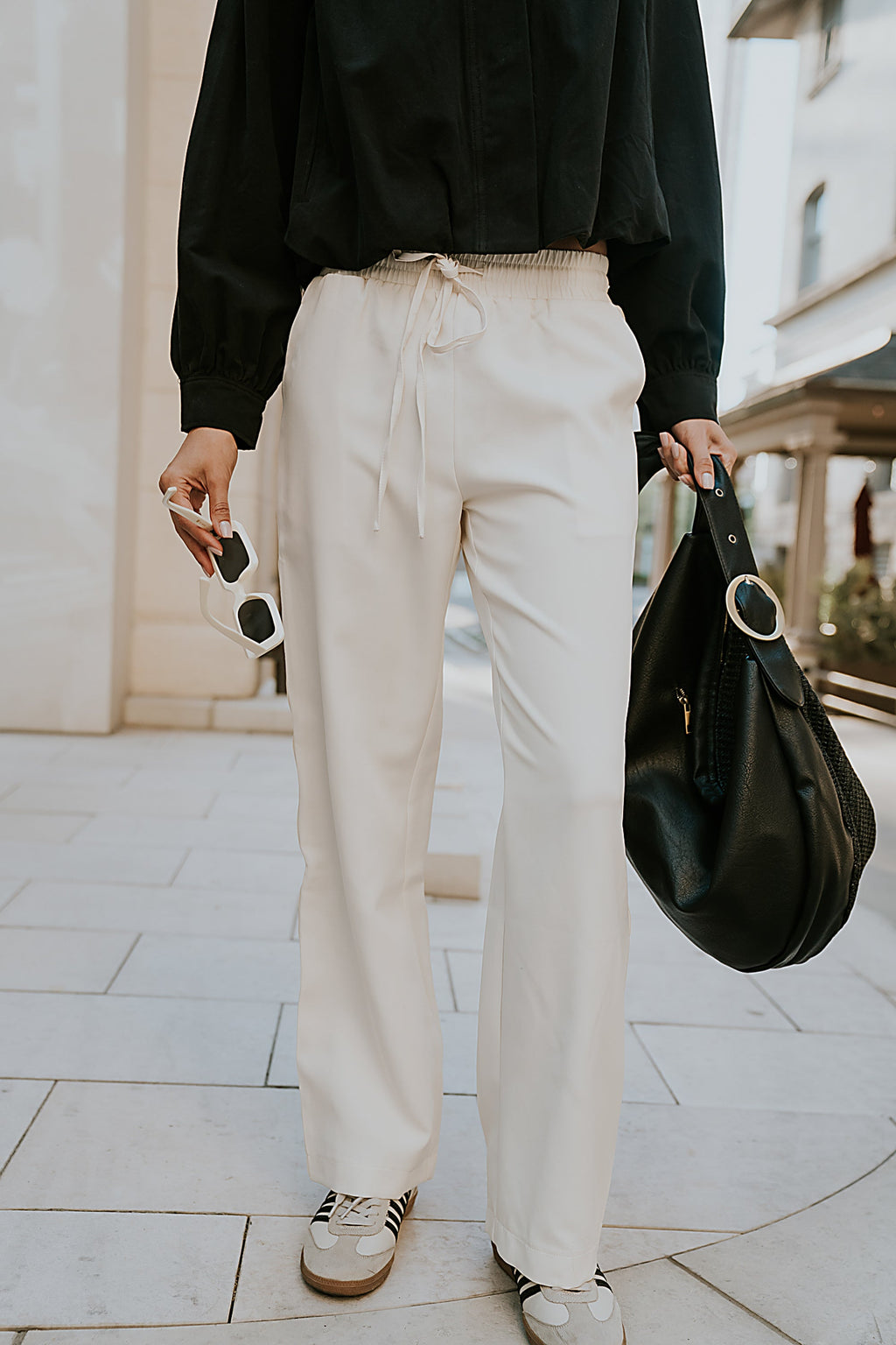 Jazzy Baggy Pants in Off White