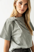 Posie Knot Tee in Heather Grey