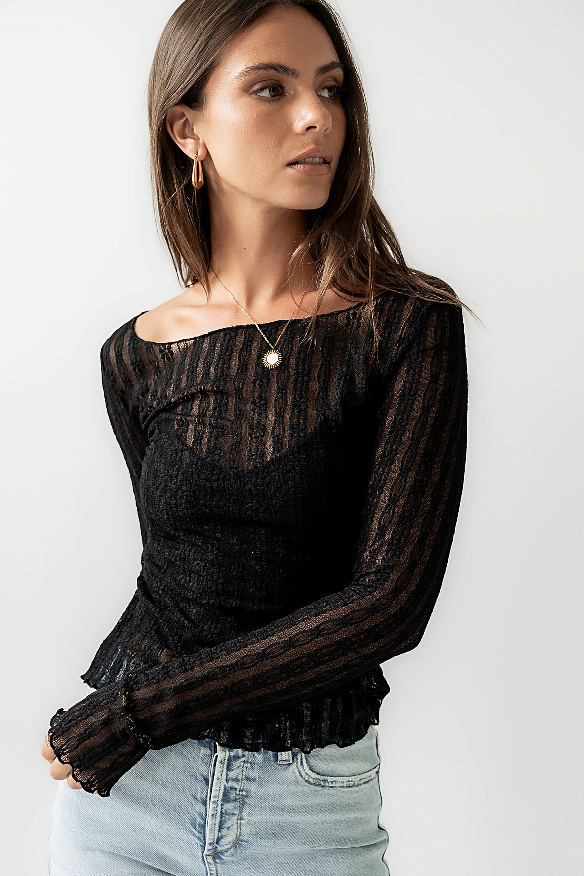 Rachel Lace Top in Black - FINAL SALE