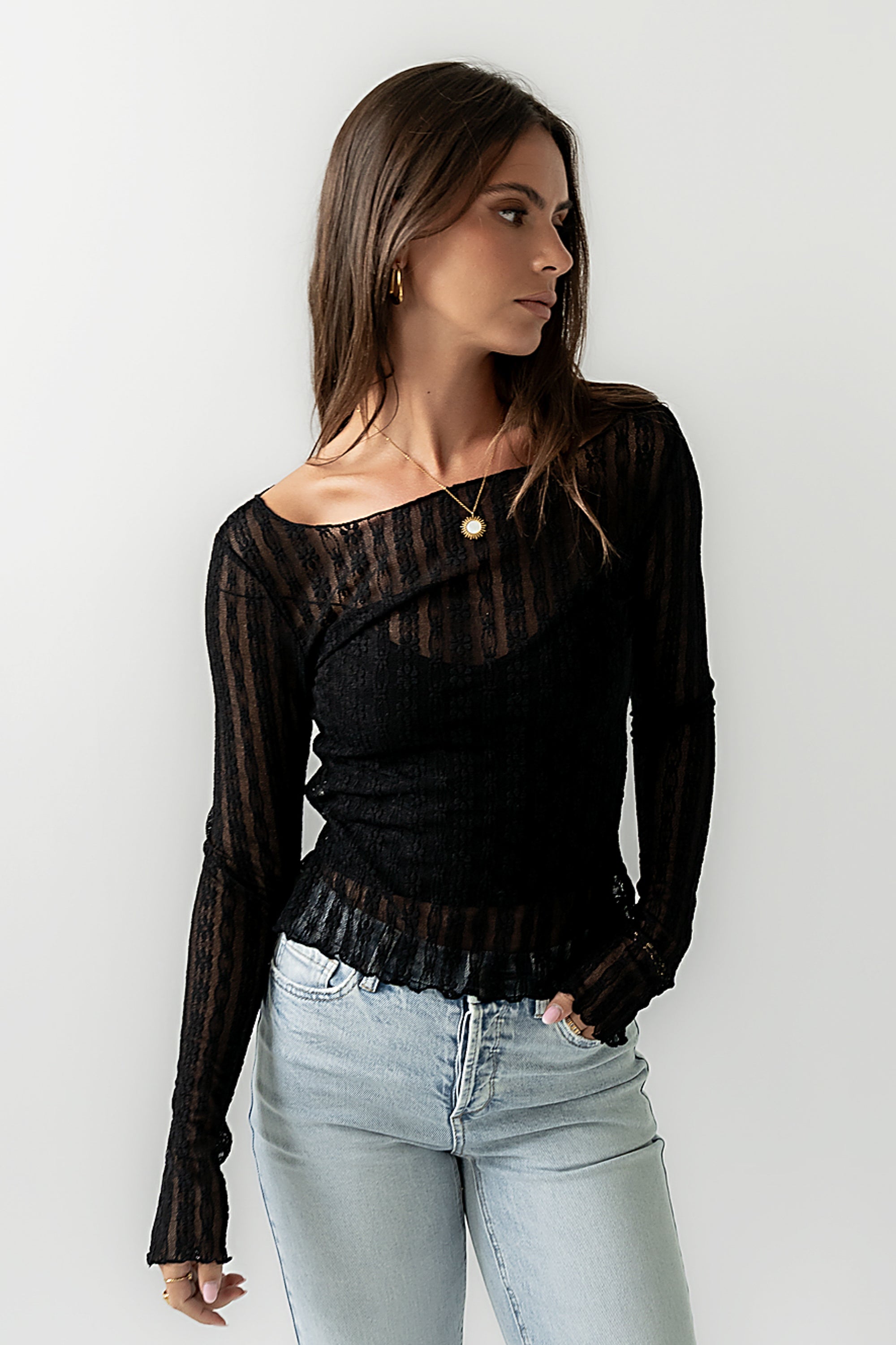 Rachel Lace Top in Black - FINAL SALE