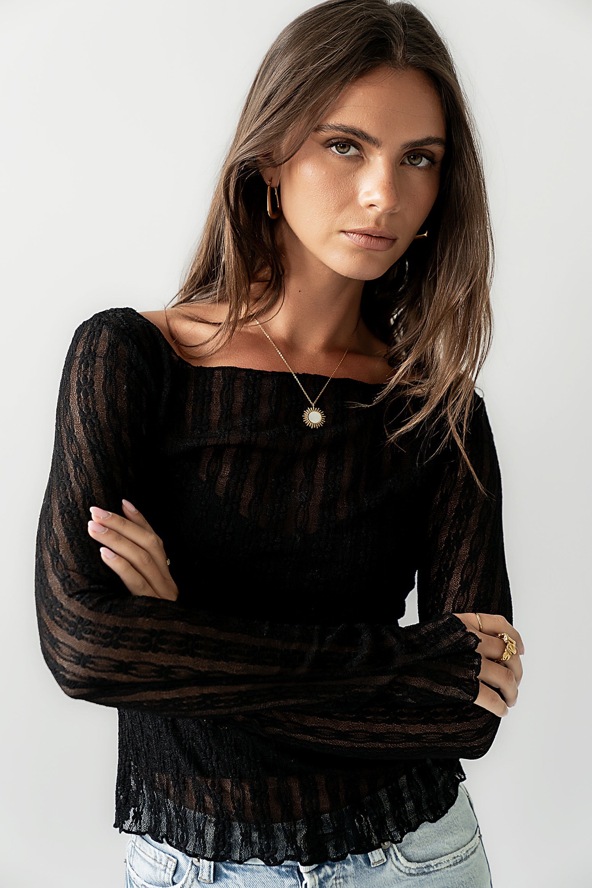 Rachel Lace Top in Black - FINAL SALE