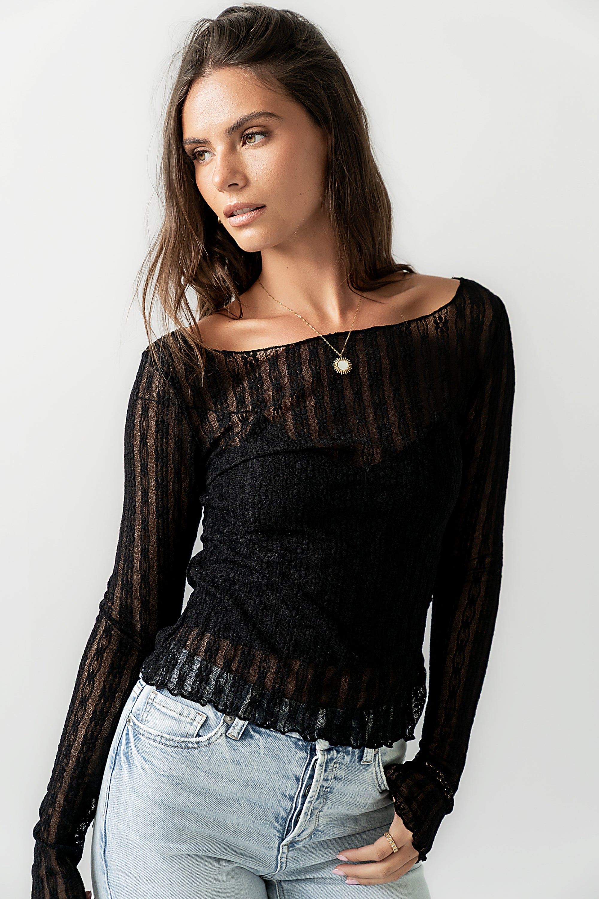 Rachel Lace Top in Black - FINAL SALE