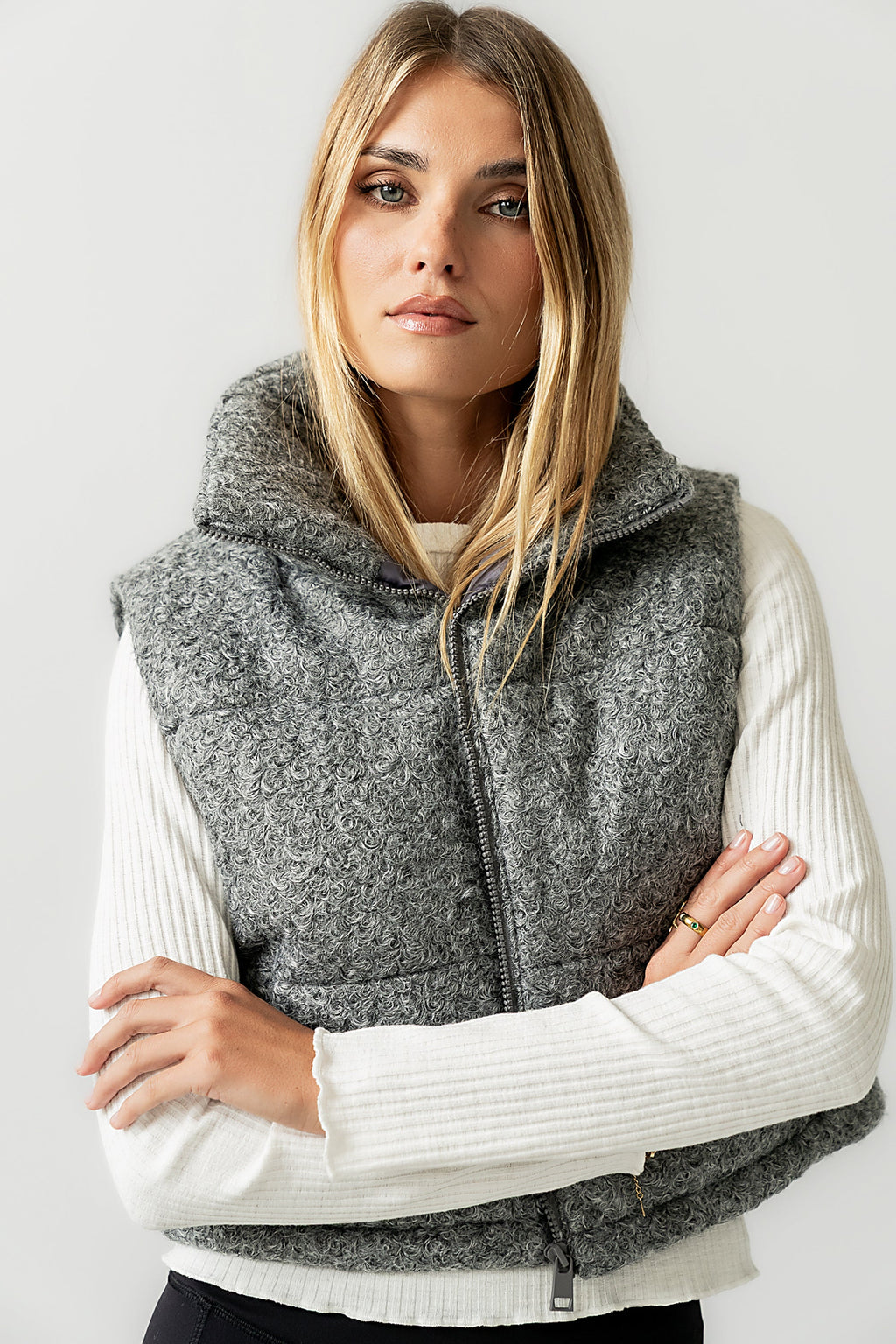 Nolan Puffer Vest in Grey - FINAL SALE