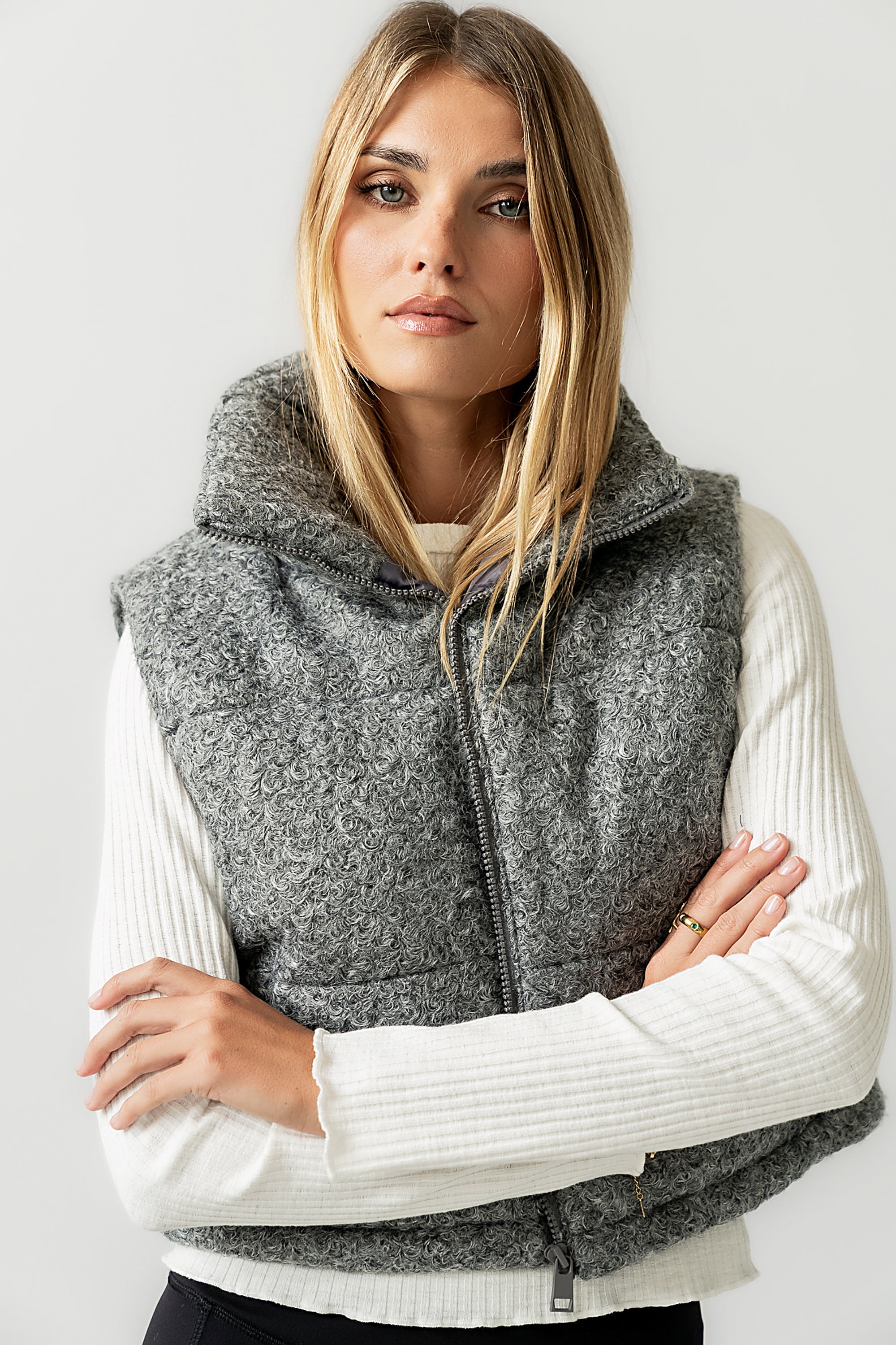 Nolan Puffer Vest in Grey - FINAL SALE