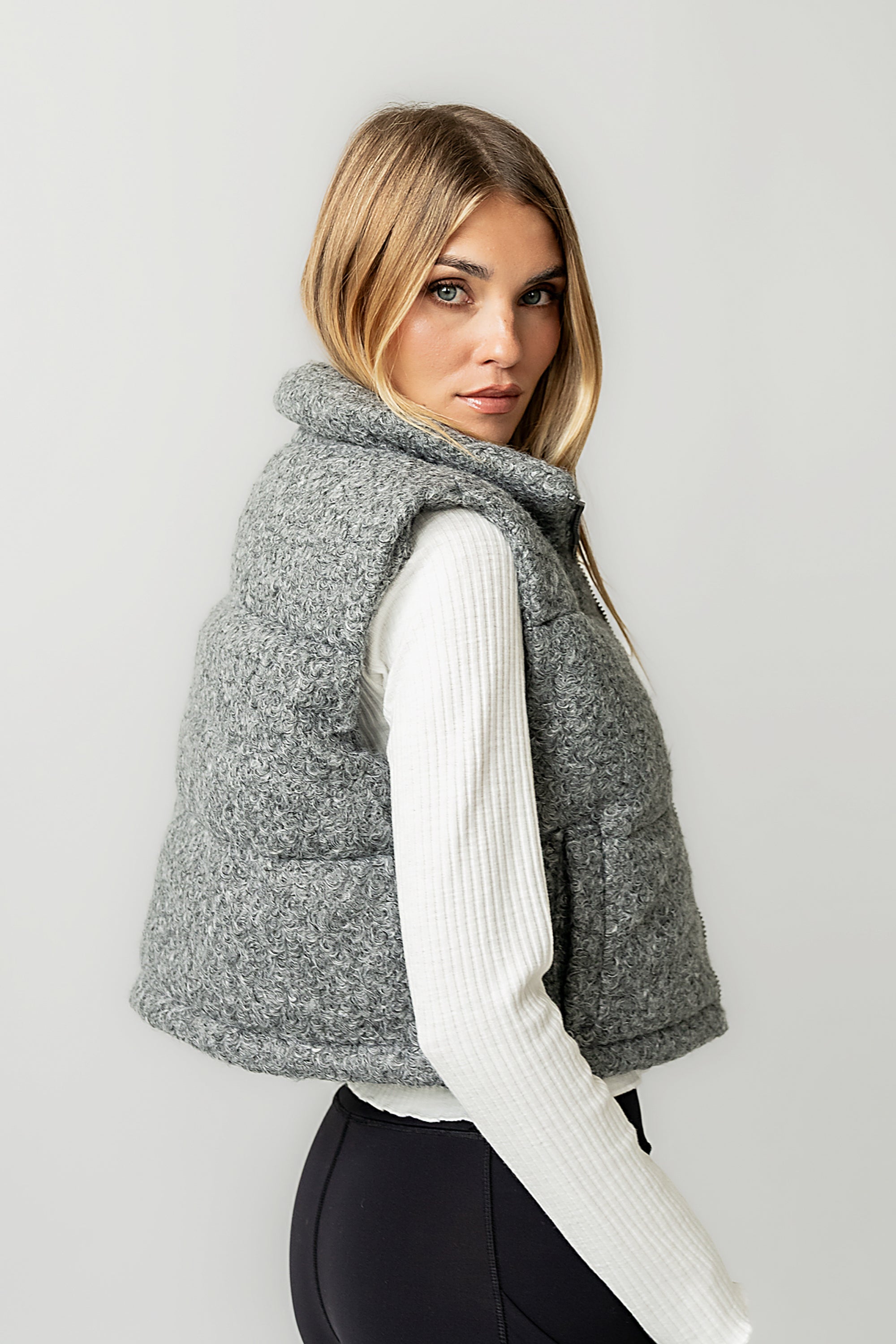 Nolan Puffer Vest in Grey - FINAL SALE