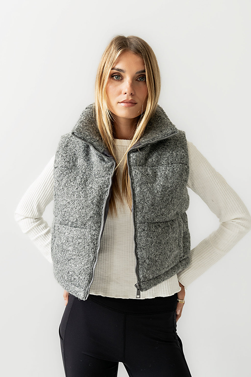 Nolan Puffer Vest in Grey - FINAL SALE