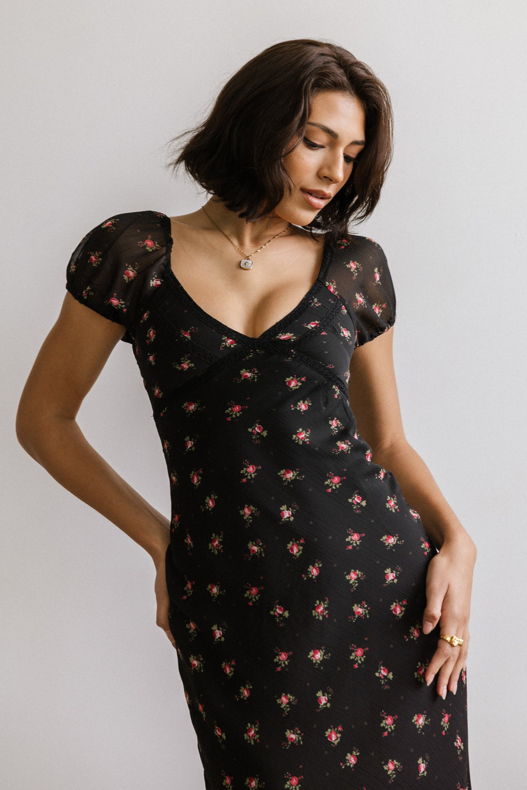 Cammie Floral Maxi Dress in Black - FINAL SALE