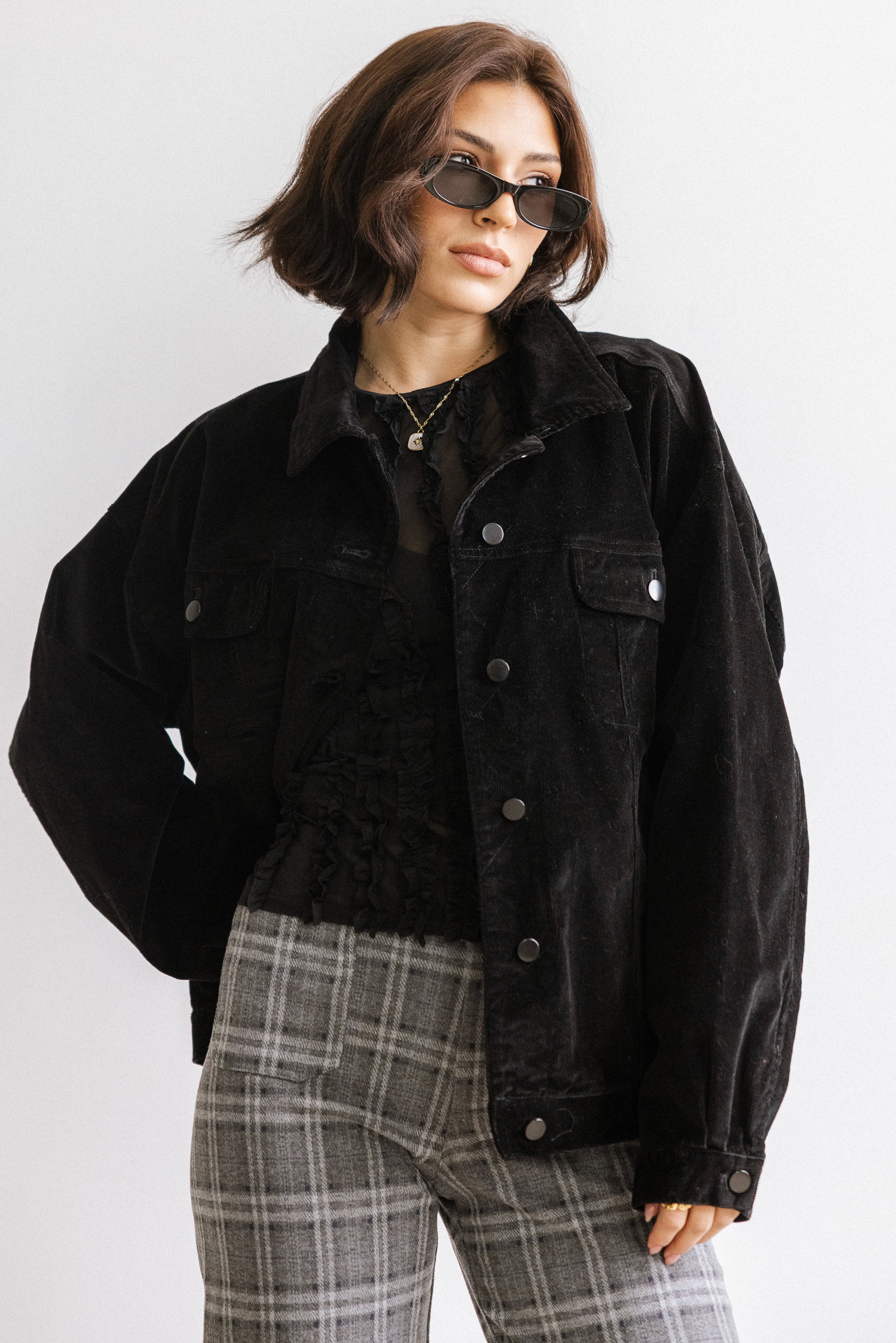 Sarah Corduroy Jacket in Black
