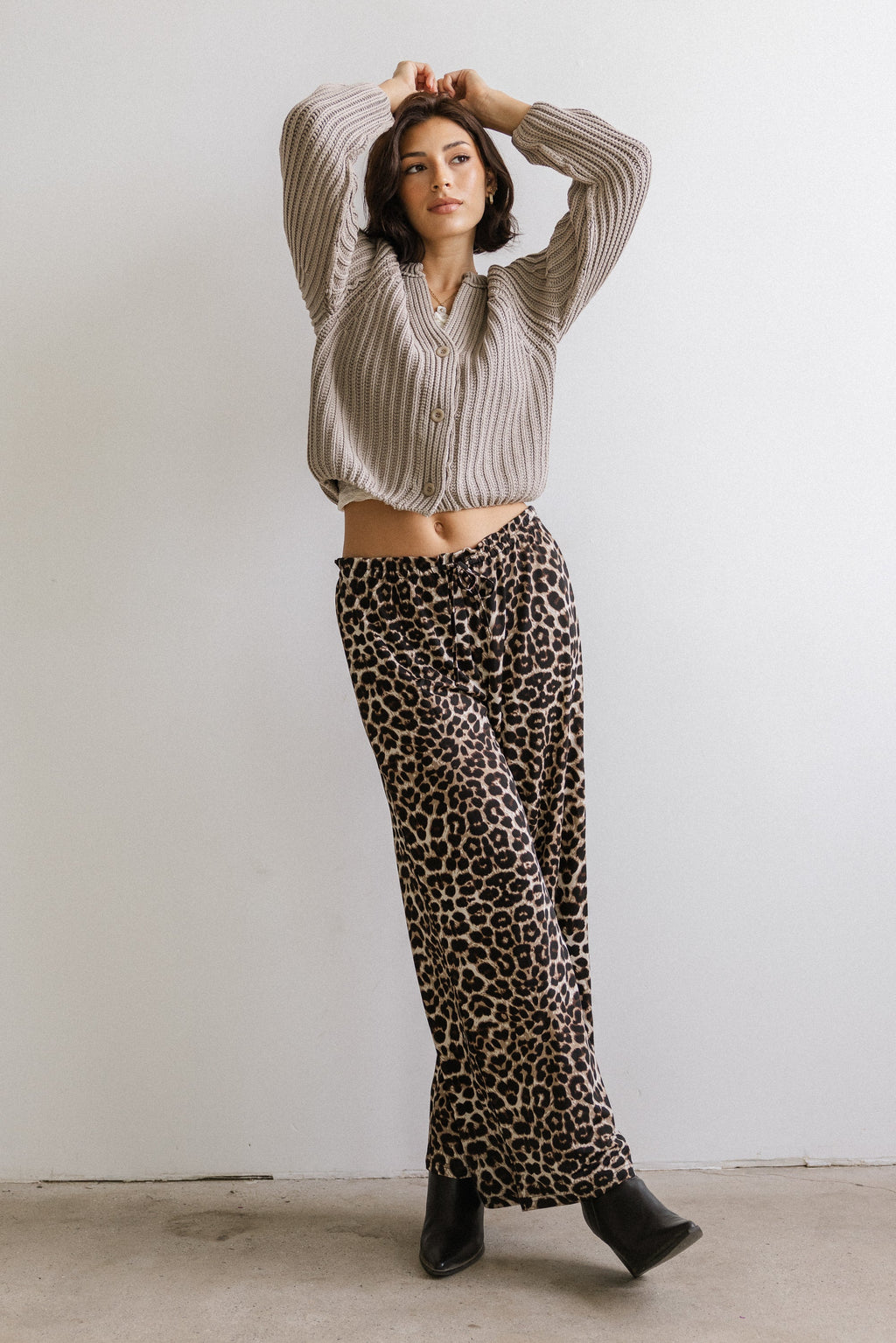 Katie Knit Cardigan in Tan
