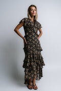 James Ruffle Maxi Dress in Black - FINAL SALE