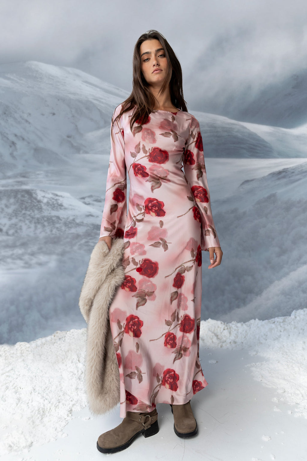 Melody Ultra Maxi Dress in Mauve - FINAL SALE