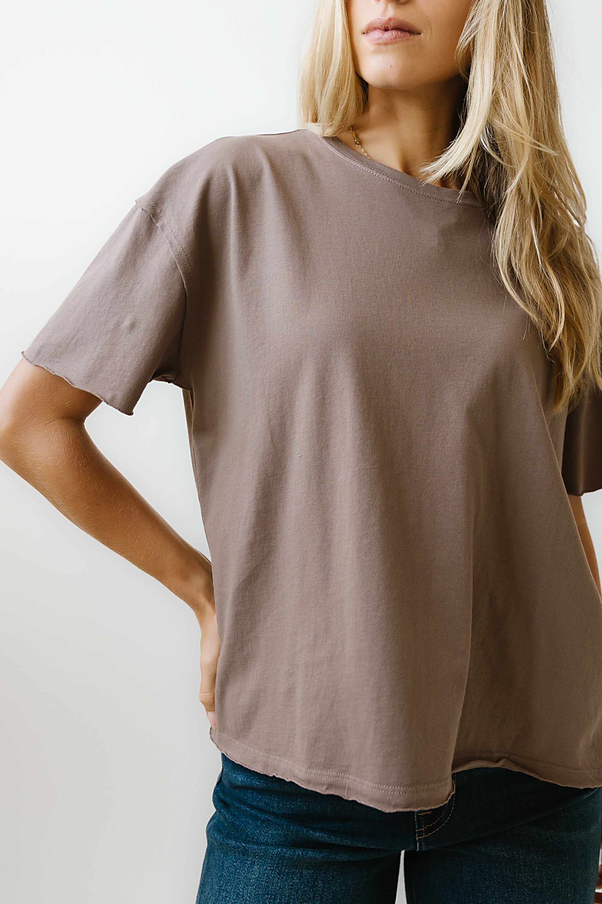 Abby Oversized Tee in Mocha - FINAL SALE