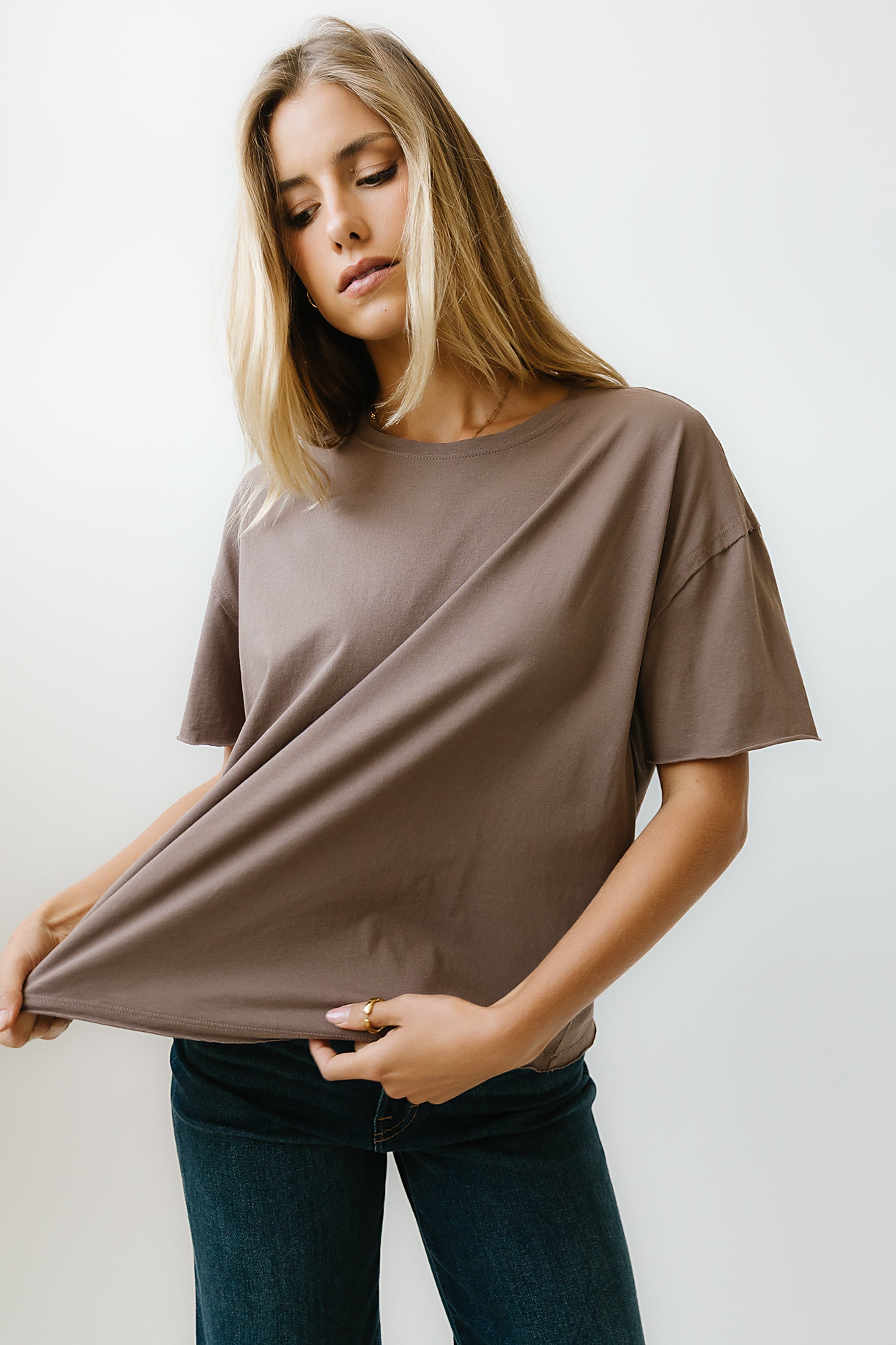 Abby Oversized Tee in Mocha - FINAL SALE