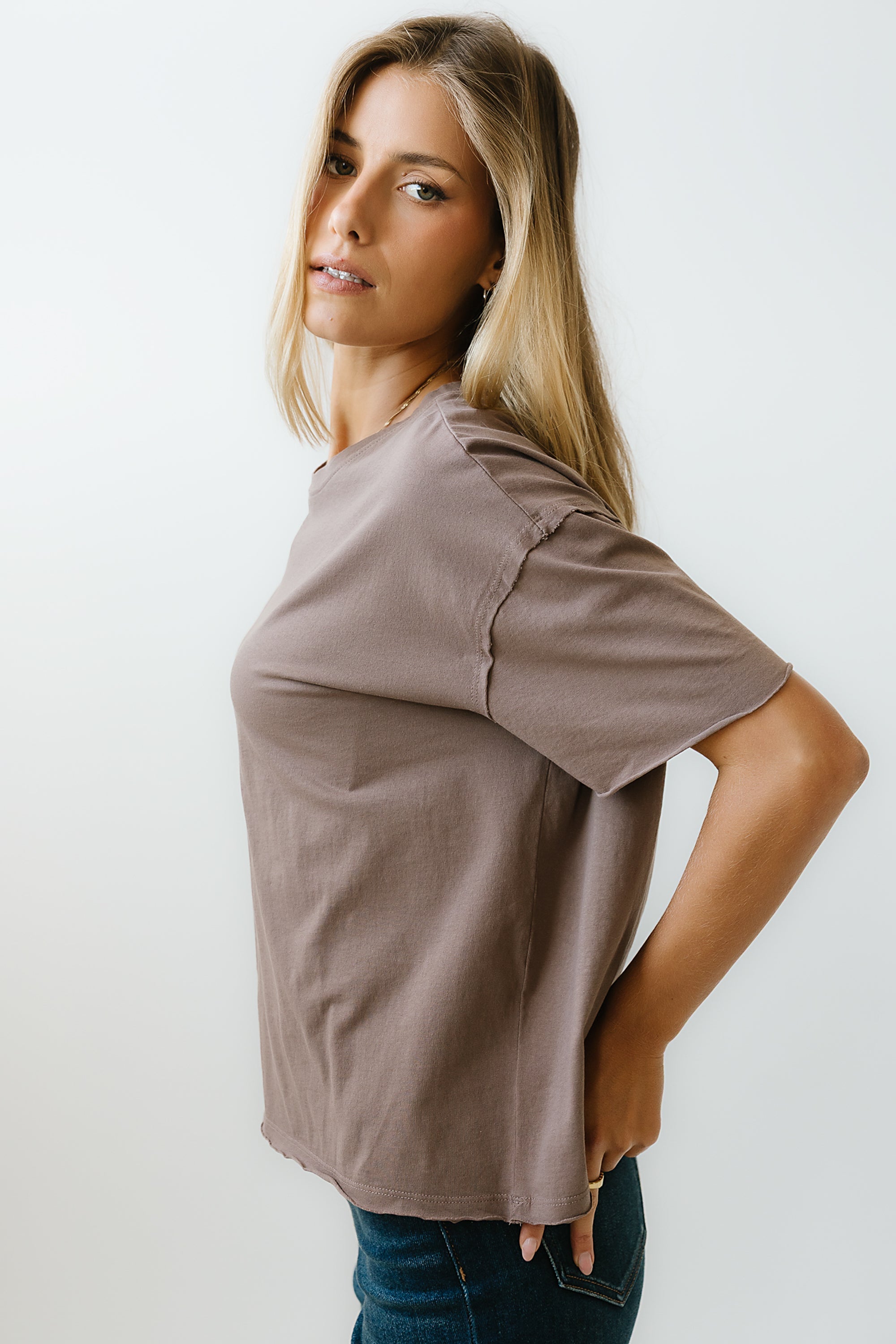Abby Oversized Tee in Mocha - FINAL SALE