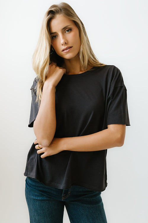 Abby Oversized Tee in Black
