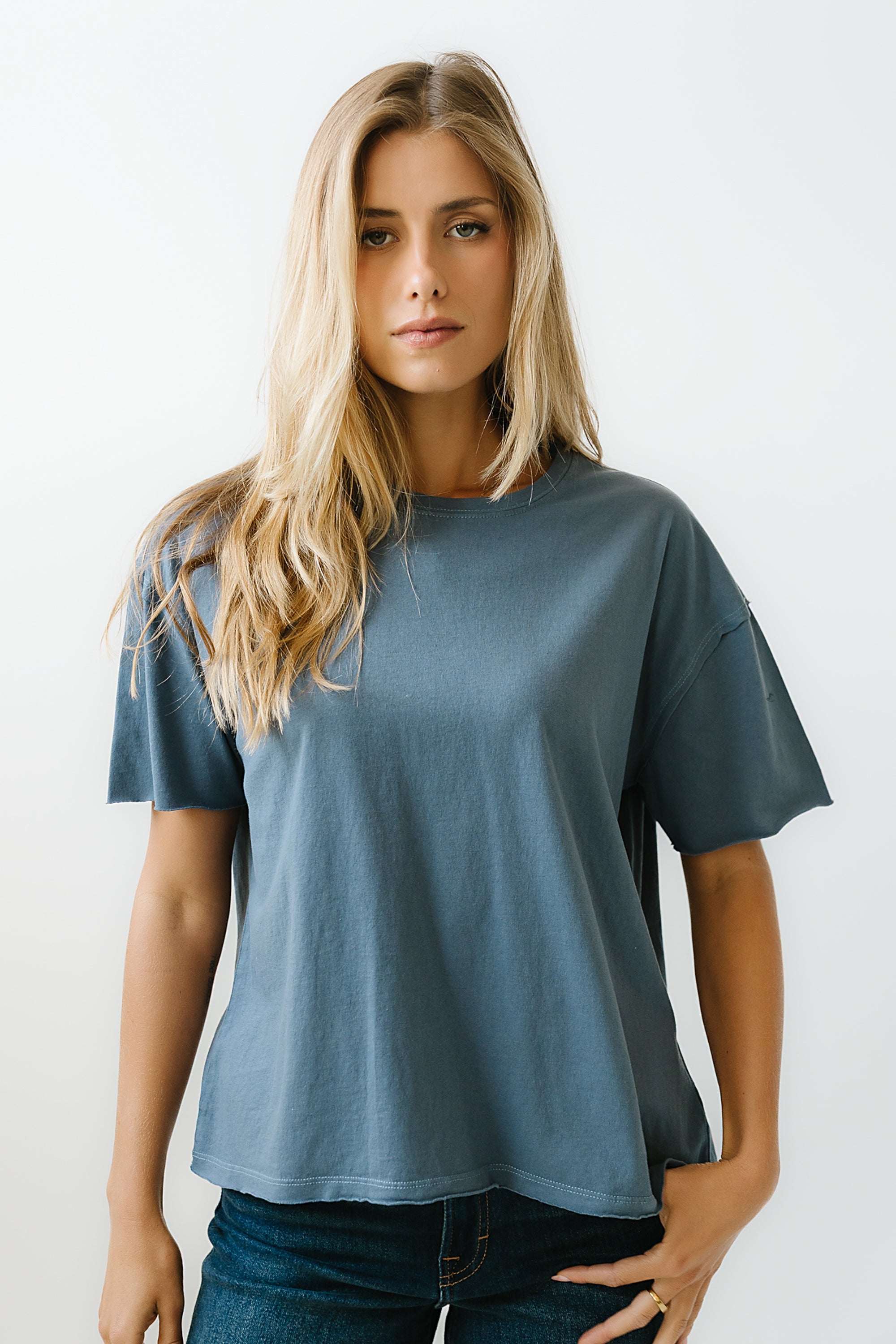 Abby Oversized Tee in Blue