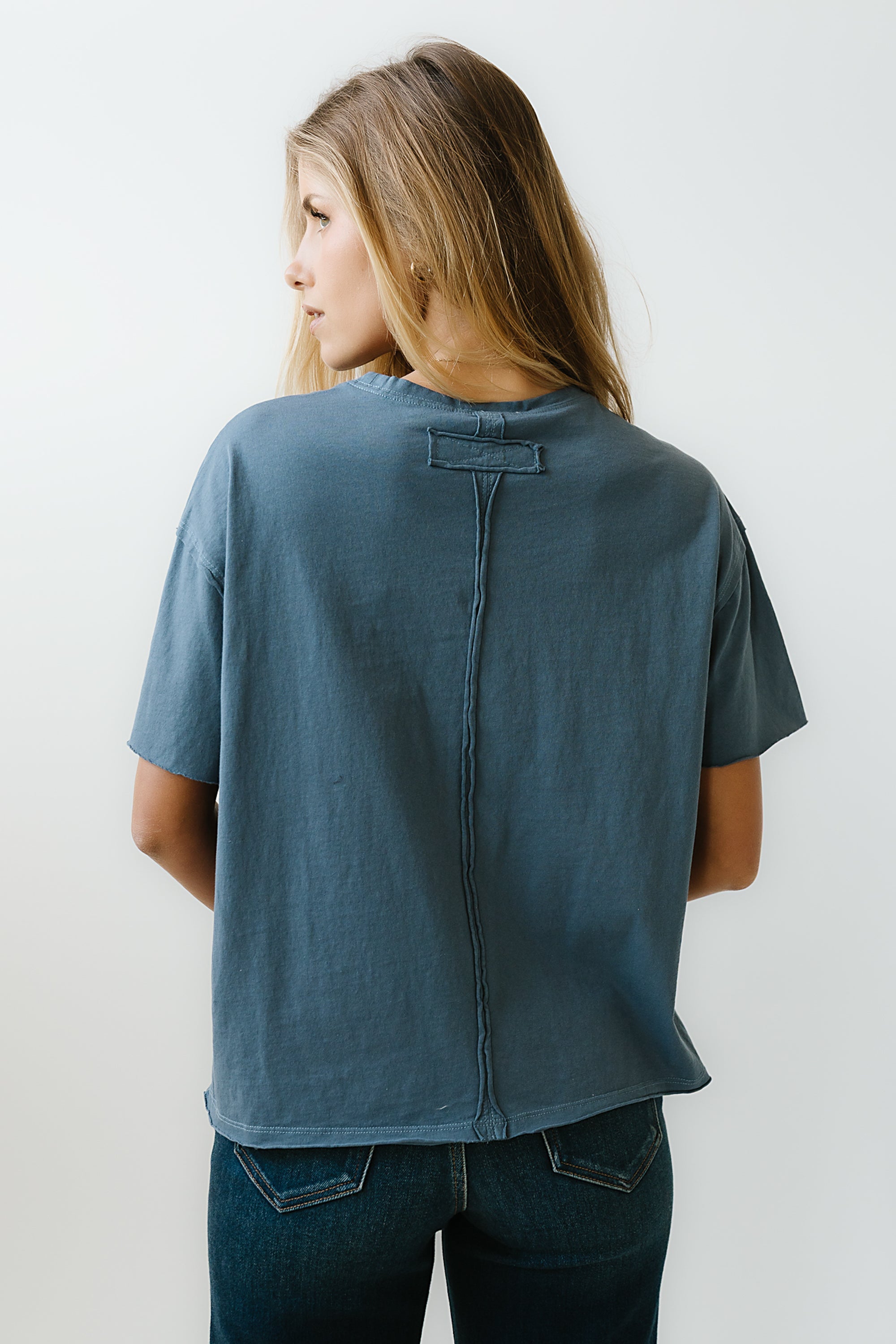 Abby Oversized Tee in Blue
