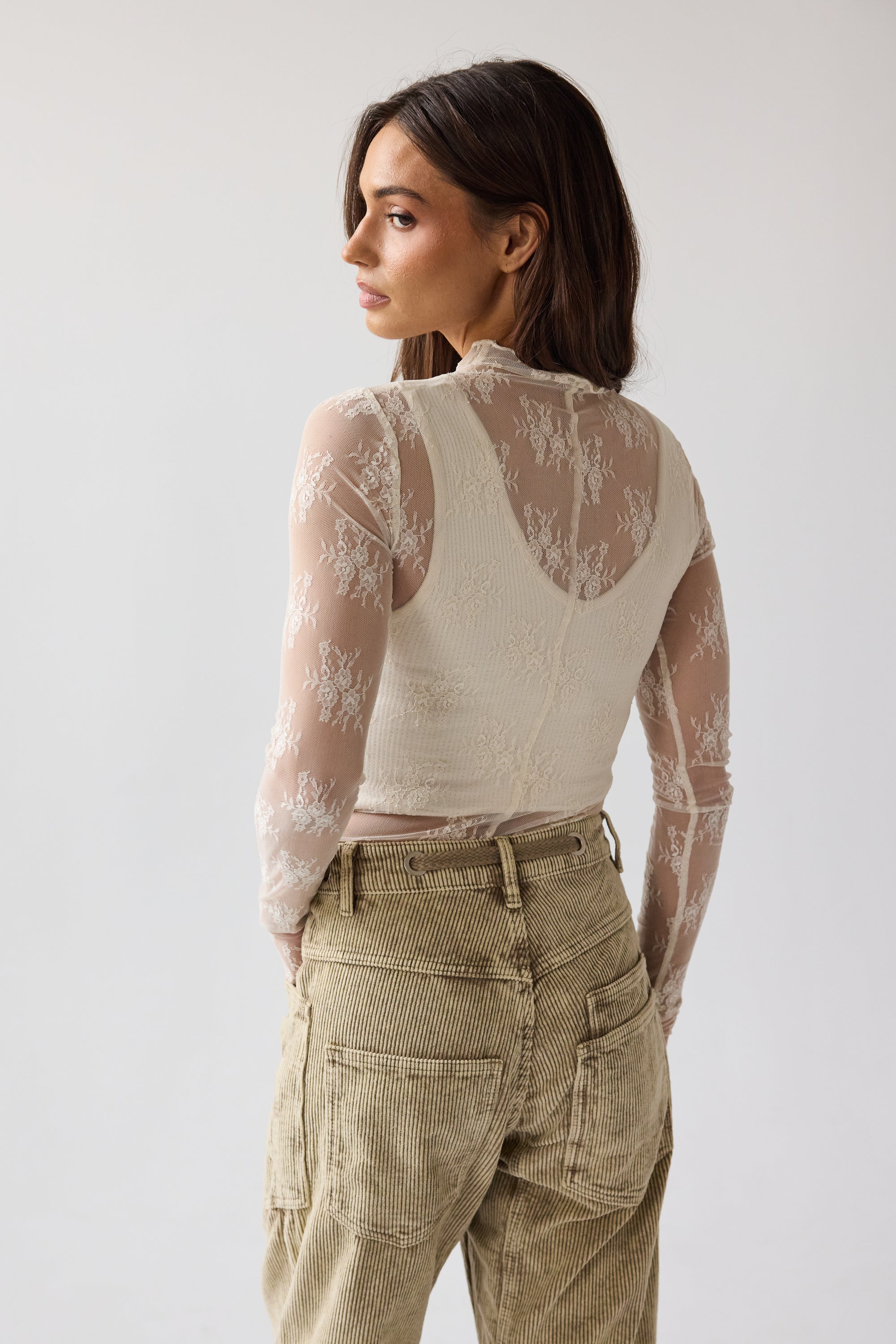 Drea Lace Layering Top in Cream