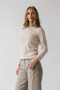 Makayla Shirt in Striped Mocha - FINAL SALE
