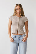 Trisha Striped Top in Brown