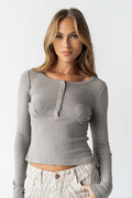 Cierra Knit Top in Grey