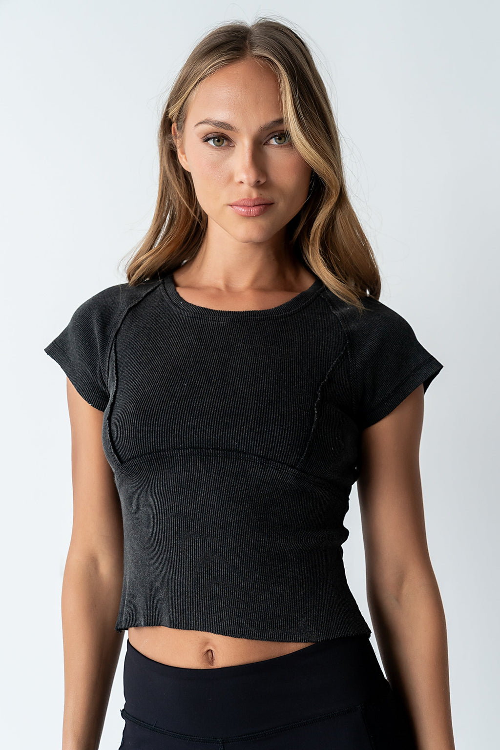 Millie Reverse Seam Top in Black