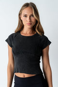 Millie Reverse Seam Top in Black