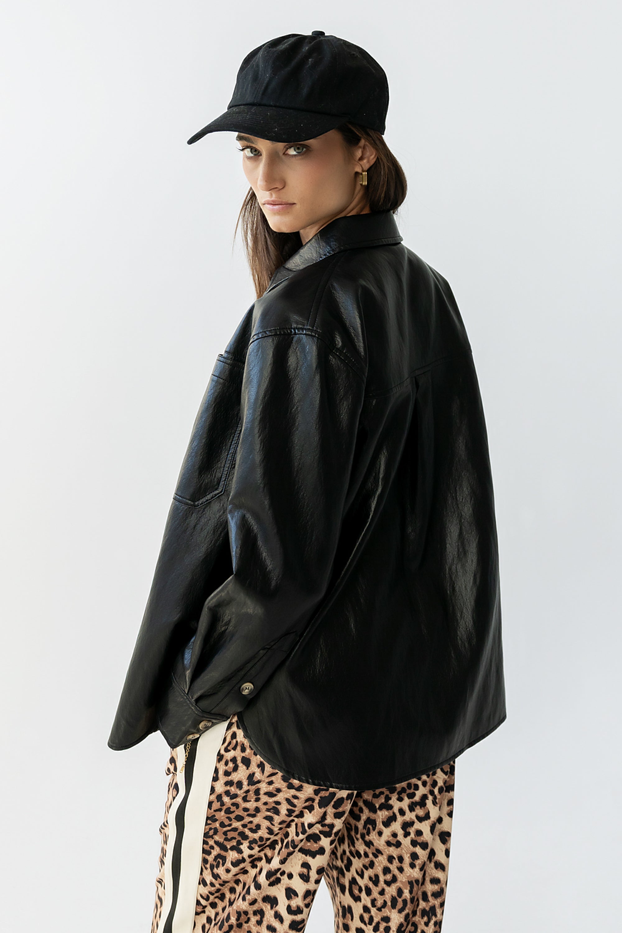 Bruno Vegan Leather Shacket
