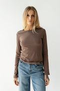 Janie Knit Top in Brown