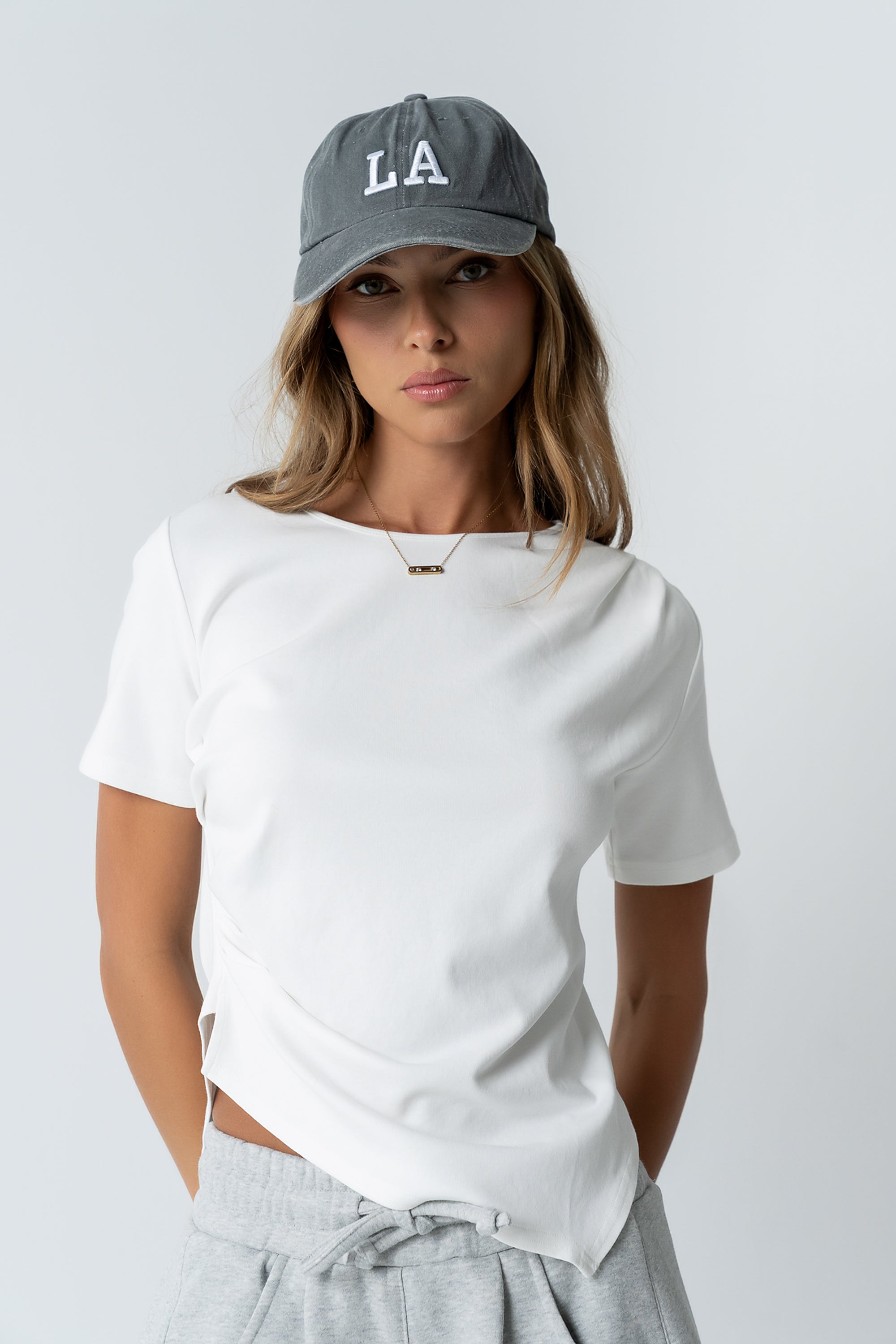 Stan Ruched Top in White