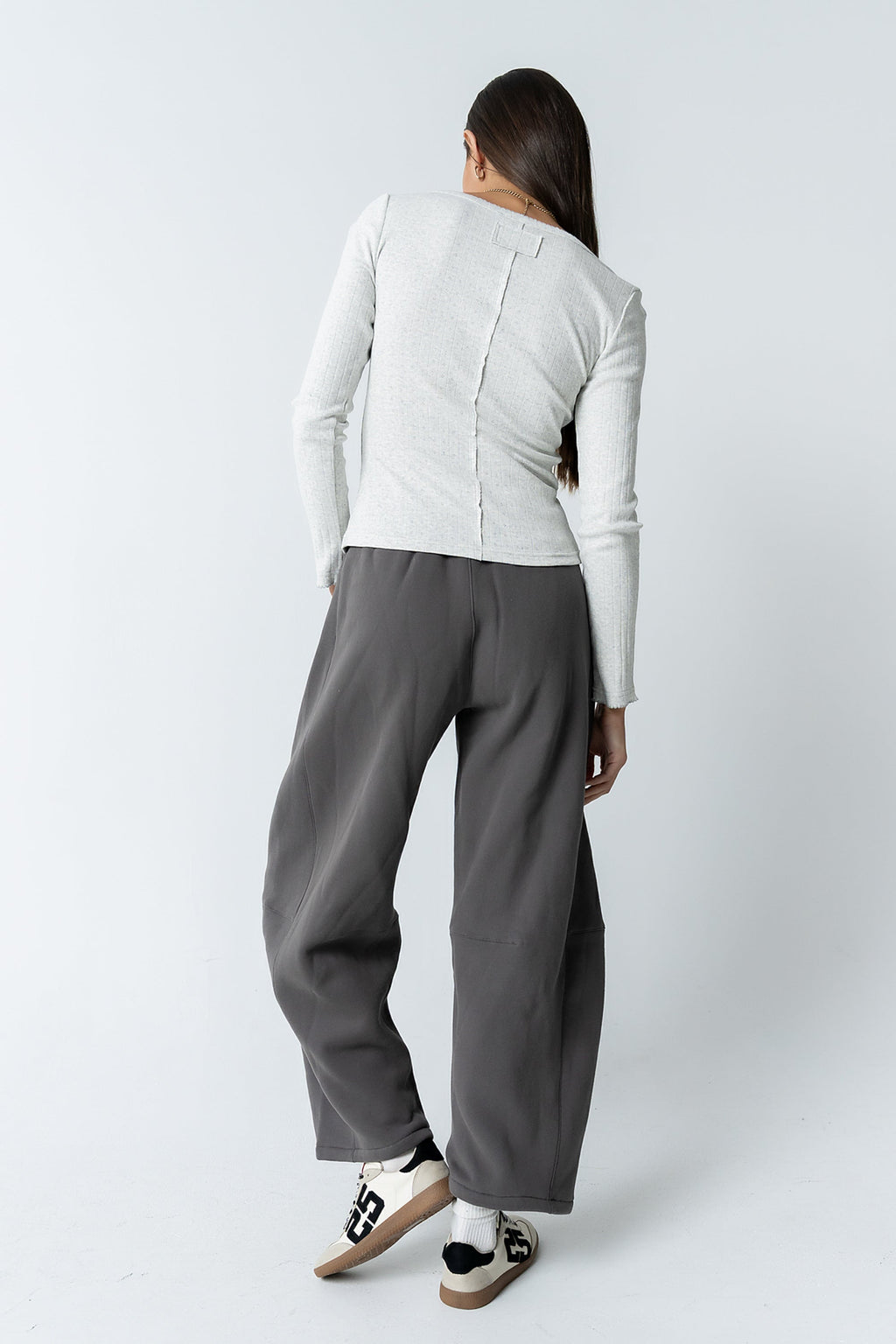 Pura Knit Top in Heather Grey