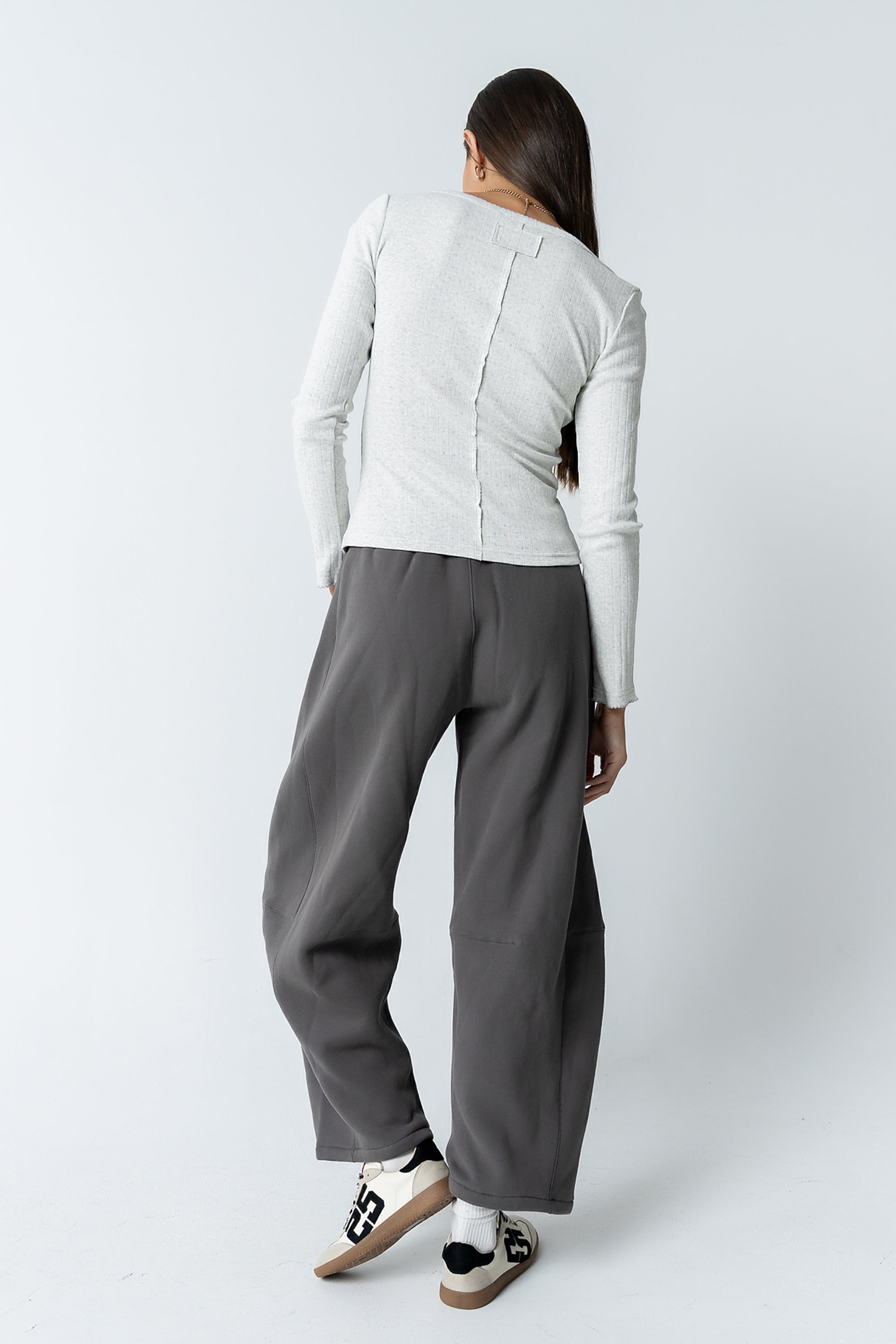Pura Knit Top in Heather Grey