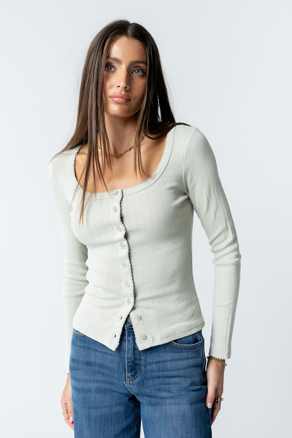 Pura Knit Top in Green