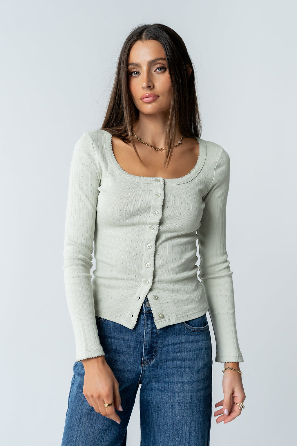Pura Knit Top in Green