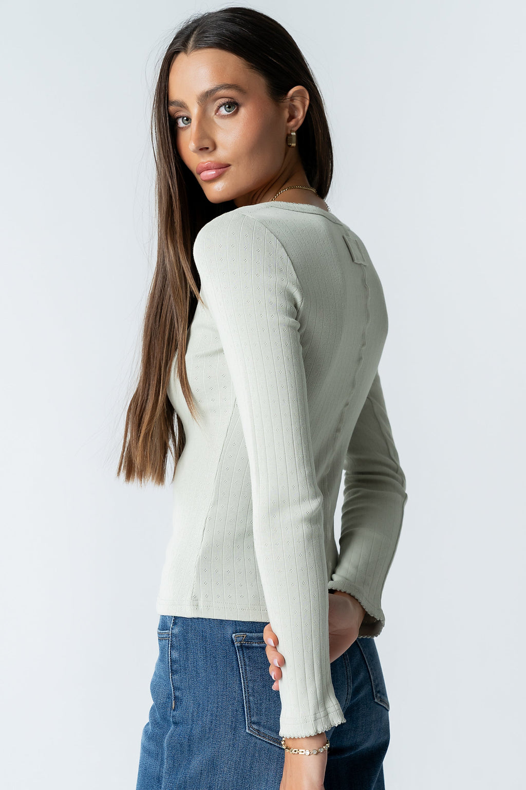 Pura Knit Top in Green